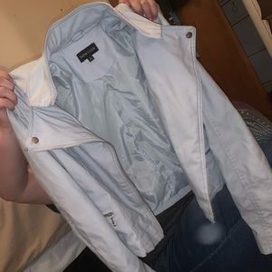 Baby blue leather jacket